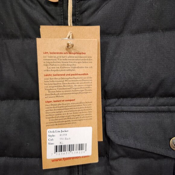 NWT Fjallraven Ovik Lite Jacket - XL - Black - Picture 2 of 10